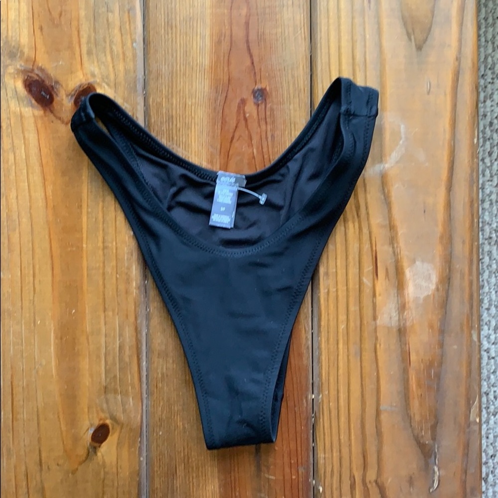 Black high cut bikini bottoms